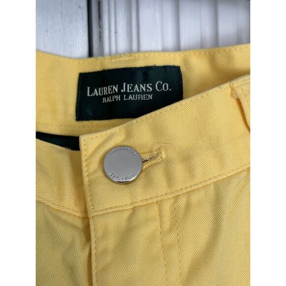 EUC Lauren Ralph Lauren Pants Yellow Capri Straight Leg Casual Womens Sz 14 - Picture 5 of 7
